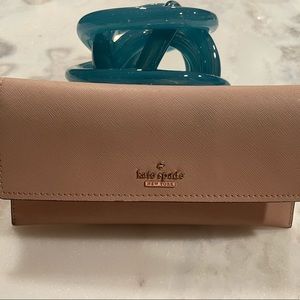 Kate Spade Morgan Flap Continental Wallet - light pink. Good condition.